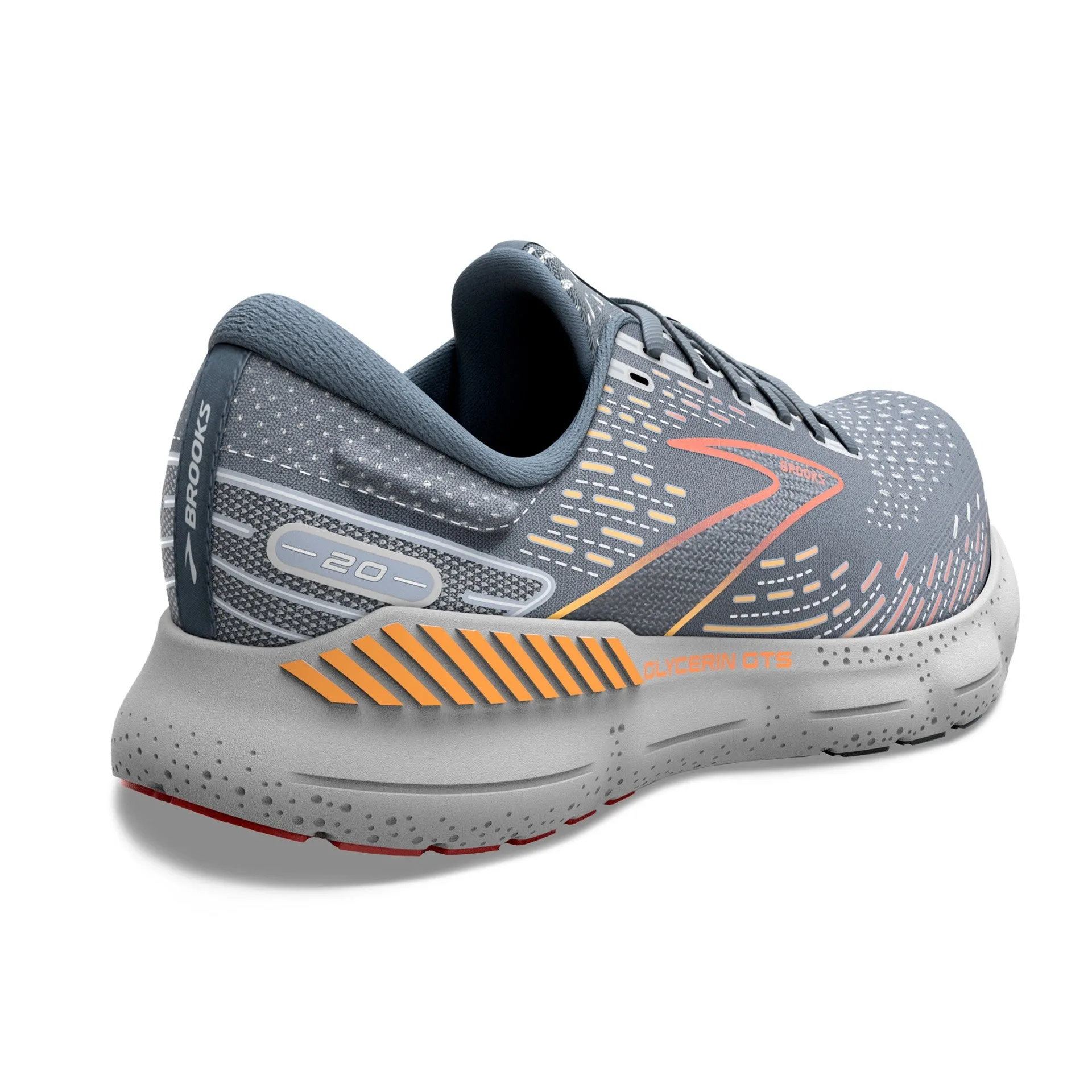 Brooks | Glycerin GTS 20 | Men's | Grey/Chili Oil/Orange