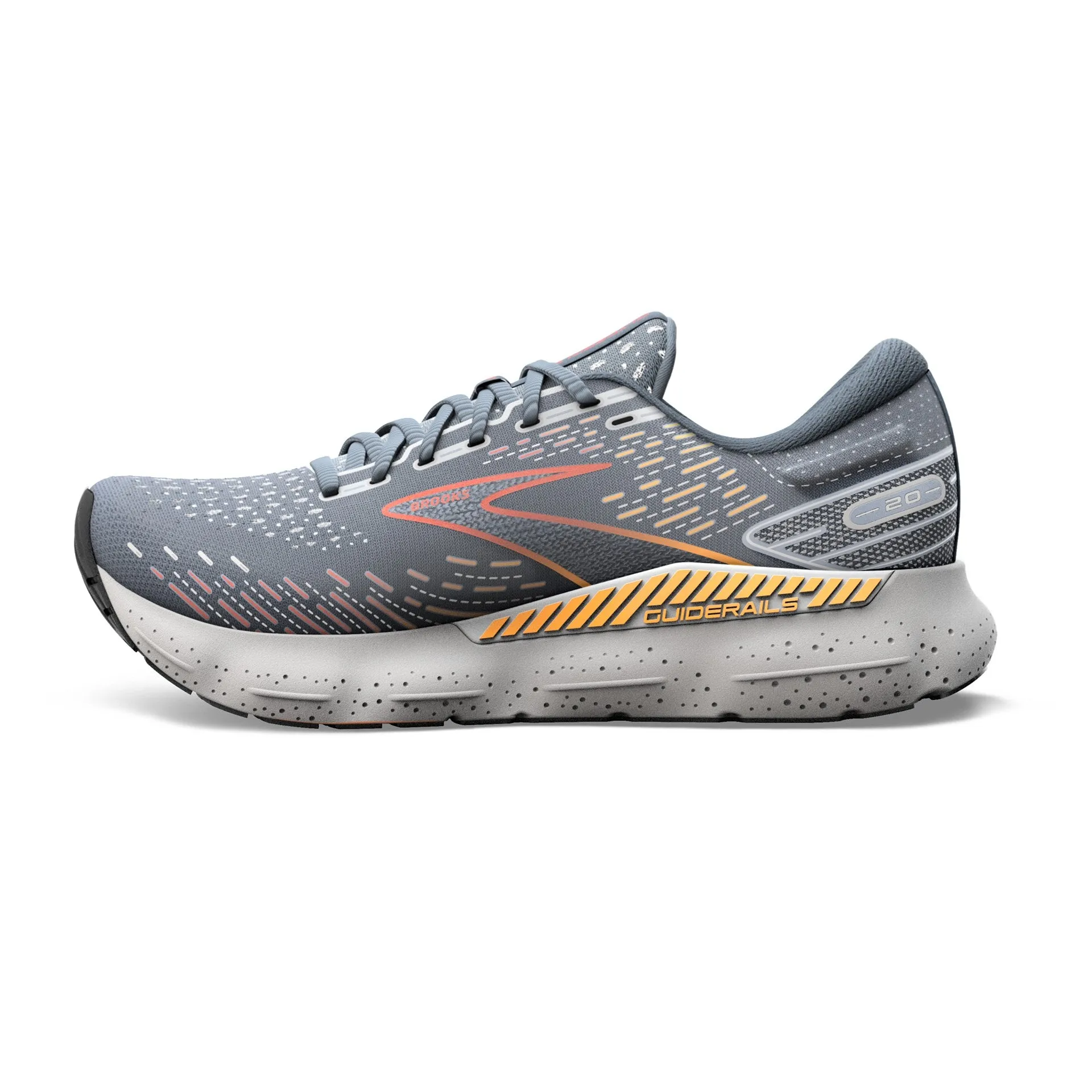 Brooks | Glycerin GTS 20 | Men's | Grey/Chili Oil/Orange