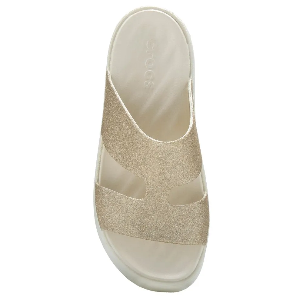 Crocs Women's H-Strap Platform Slides, Stucco