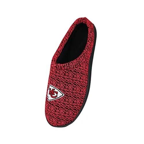 FOCO NFL Kansas City Chiefs Men's Poly Knit Cup Sole Slipper, Team Color, Large (11-12)