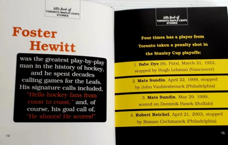 LITTLE BOOK OF TORONTO MAPLE LEAF STORIES - Andrew Podnieks