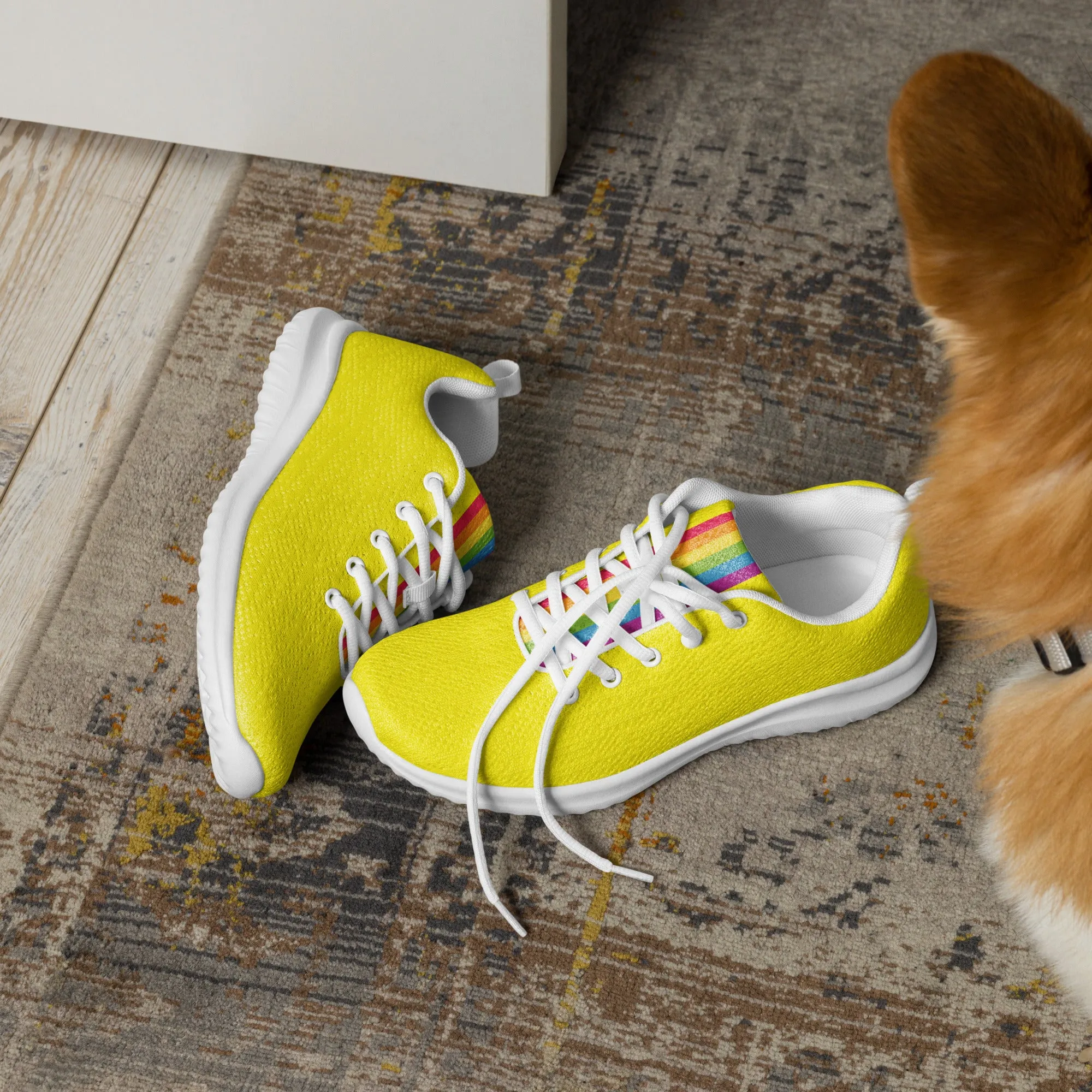 Yellow Rainbow Pride Flag Trainers (male sizes)